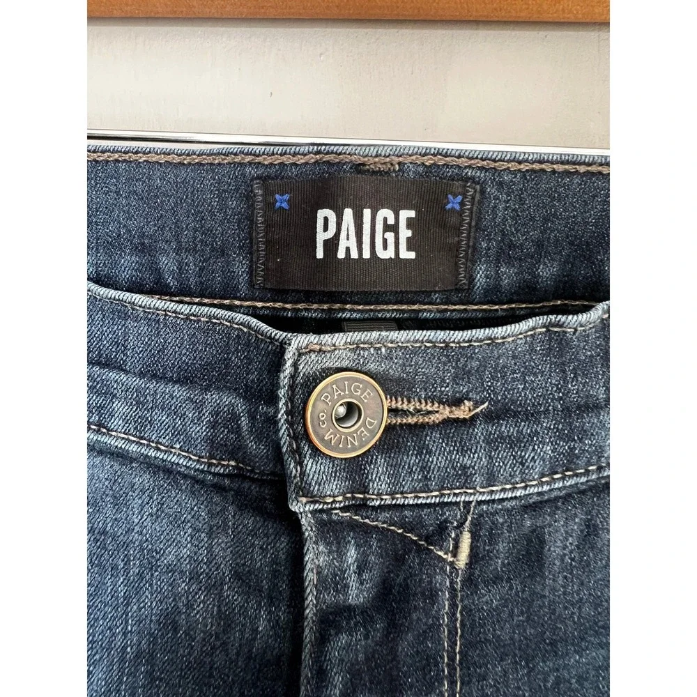 PAIGE Federal Dark Wash Denim Jeans 38x32 Straight Leg Stretch - Picture 9 of 10